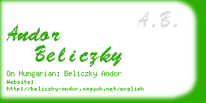 andor beliczky business card